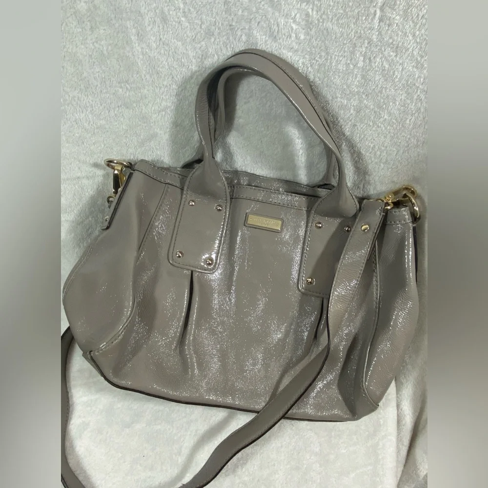 Kate Spade New York Tote/Handbag - Gray/Tan - Patent Leather
